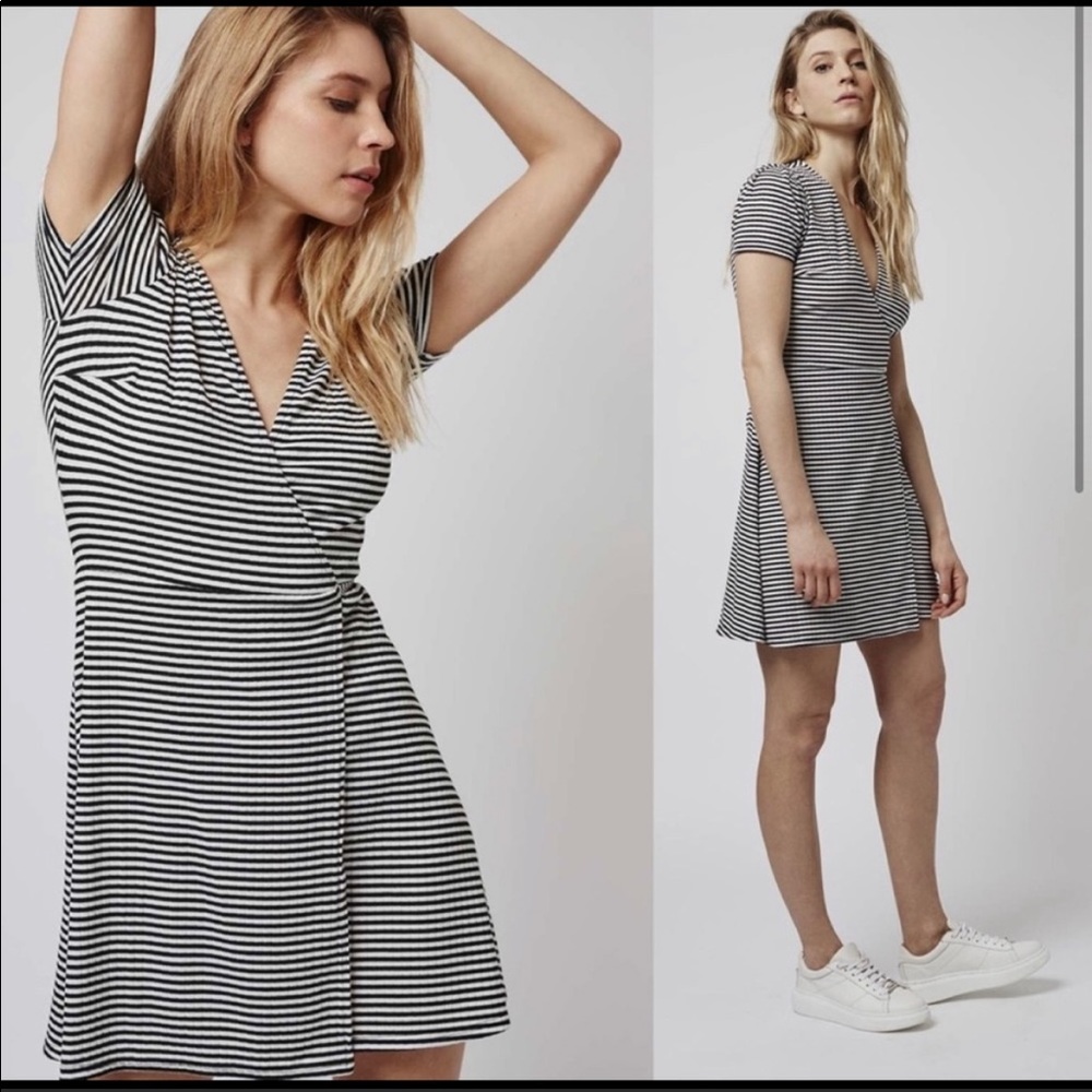 TopShop Striped Wrap Dress